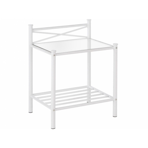 Noční stolek Saro, 61 cm, bílá - 1