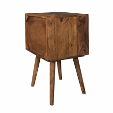 Noční stolek se zásuvkami Repa, 67 cm, masiv Sheesham, bílá - 5
