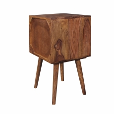 Noční stolek se zásuvkami Repa, 67 cm, masiv Sheesham, černá - 5