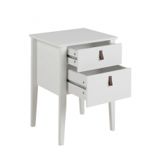 Noční stolek se zásuvkami Sabina, 48 cm, bílá - 2