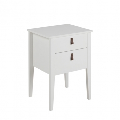 Noční stolek se zásuvkami Sabina, 48 cm, bílá