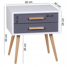 Noční stolek se zásuvkami Scanio, 50 cm - 2