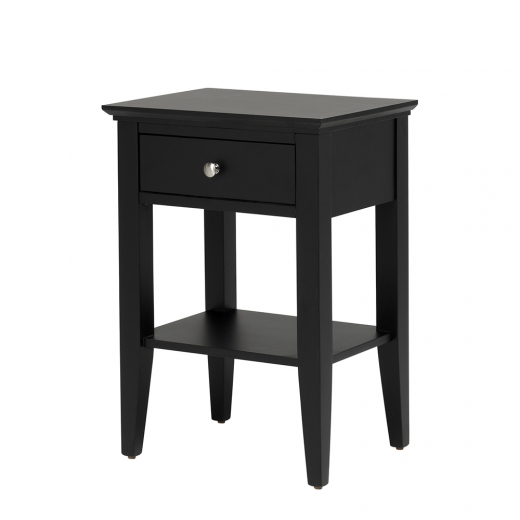 Noční stolek se zásuvkou Luciana, 45 cm, černá - 1