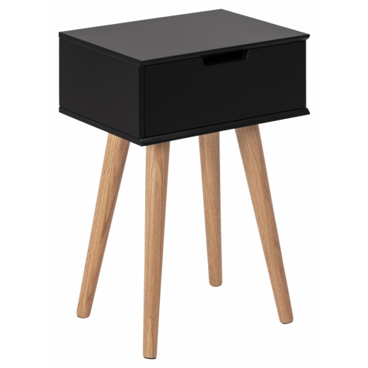 Noční stolek se zásuvkou Marika, 61, 5 cm, černá - 1