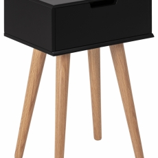 Noční stolek se zásuvkou Marika, 61, 5 cm, černá - 1