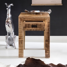 Noční stolek se zásuvkou Rustica, 40 cm, mangové dřevo - 7