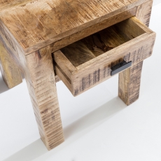 Noční stolek se zásuvkou Rustica, 40 cm, mangové dřevo - 8
