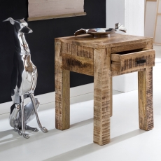 Noční stolek se zásuvkou Rustica, 40 cm, mangové dřevo - 5
