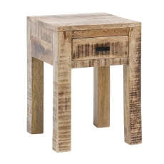 Noční stolek se zásuvkou Rustica, 40 cm, mangové dřevo - 1