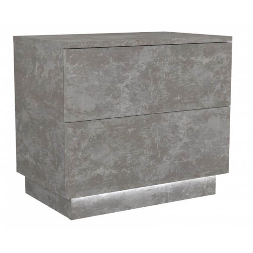 Noční stolek Sela, 55 cm, tmavý beton  - 1