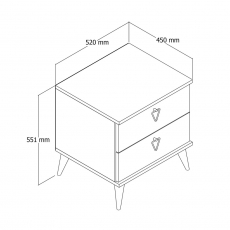 Noční stolek Versa, 55 cm, dub - 5