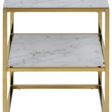 Nočný stolík Alisma, 51 cm, sklo, zlatá - 3