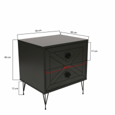 Nočný stolík Bodie, 74 cm, biela / orech - 6