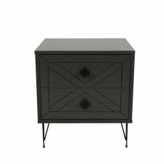 Nočný stolík Bodie, 74 cm, biela / orech - 1