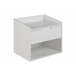 Nočný stolík Dimeo, 40 cm, MDF, biela