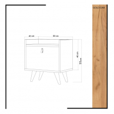 Nočný stolík Dopo, 55 cm, biela - 4