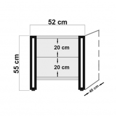 Nočný stolík Komodin, 55 cm, borovica - 4