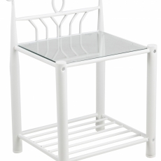 Nočný stolík Line, 66 cm, sklo, biela - 1