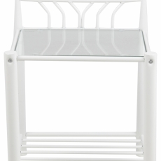 Nočný stolík Line, 66 cm, sklo, biela - 2