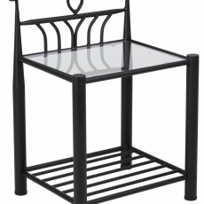 Nočný stolík Line, 66 cm, sklo, čierna - 1