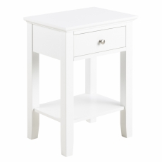 Nočný stolík Linnea, 45 cm, MDF, biela - 1