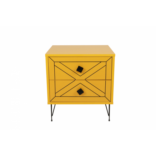 Nočný stolík Luna, 55 cm, žltá - 1