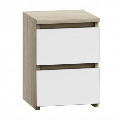 Nočný stolík Malwa, 40 cm, biela / dub sonoma