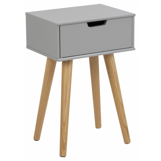 Nočný stolík Mitra, 61,5cm, šedá / dub - 1