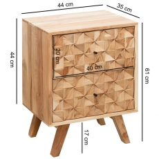 Nočný stolík Muza, 61 cm, masív agát - 4