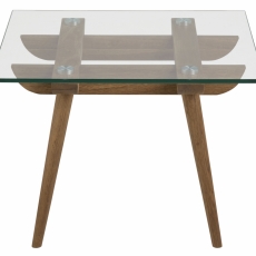 Nočný stolík Odo, 43 cm, číra/dub - 2