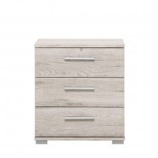 Nočný stolík s 3 zásuvkami Nora, 50 cm, Sorrento dub - 3