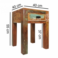 Nočný stolík s recyklovaného dreva Kalkutta, 55 cm, mango - 3