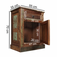 Nočný stolík s recyklovaného dreva Kalkutta, 70 cm, mango - 2