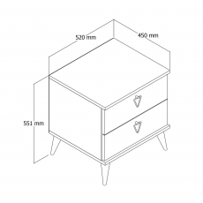 Nočný stolík Versa, 55 cm, dub - 5