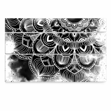 Obraz Atypická černobílá mandala, 150x90 cm - 1