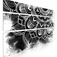 Obraz Atypická čiernobiela mandala, 150x90 cm - 3