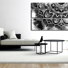 Obraz Atypická čiernobiela mandala, 150x90 cm - 2