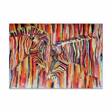 Obraz Barevné zebry, 120x80 cm - 1