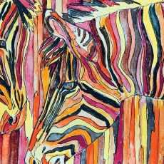 Obraz Barevné zebry, 120x80 cm - 4