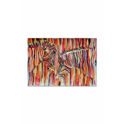 Obraz Barevné zebry, 90x60 cm