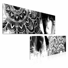 Obraz Bieločierna mandala, 210x80 cm - 3