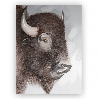Obraz Buffalo sa sisalovou srsťou 120 cm, olej na plátne