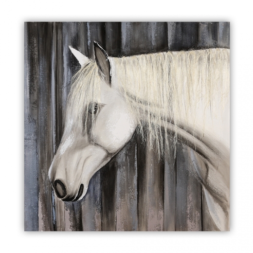 Obraz Cavallo sa sisalovou hrivou 100 cm, olej na plátne - 1