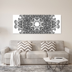 Obraz Černobílá mandala, 150x60 cm - 2