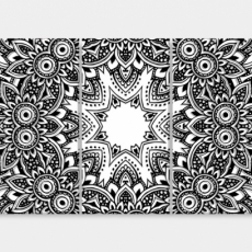 Obraz Černobílá mandala, 150x60 cm - 1