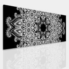 Obraz Černobílá mandala, 150x60 cm - 3