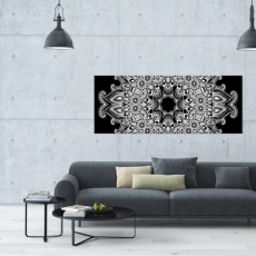Obraz Černobílá mandala, 150x60 cm - 2