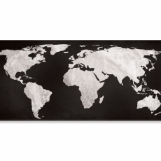 Obraz Černobílá mapa světa, 150x60 cm - 1
