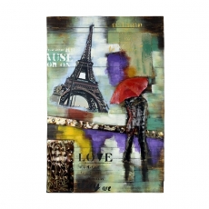 Obraz Eiffel Tower na dřevě, 120 cm - 1