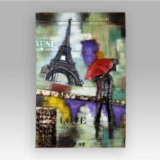 Obraz Eiffel Tower na dřevě, 120 cm - 2